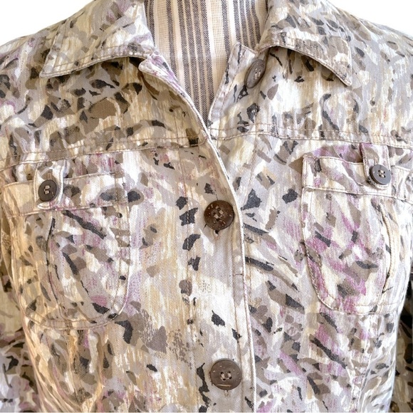 CHICO’S jacket, Chico’s size 1, safari style, cotton, 4 front pockets - Picture 2 of 6